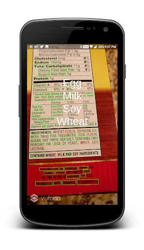 Allergy Scan - Ingredients OCR Screen 3
