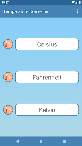 Android application Temperature Converter screenshort