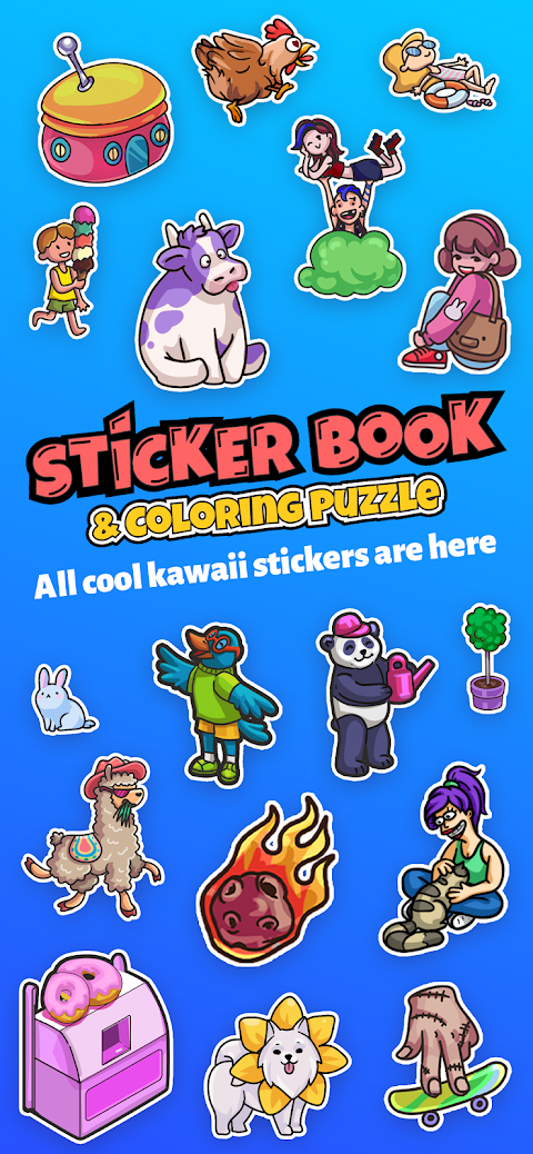 Sticker book & coloring puzzleのおすすめ画像1
