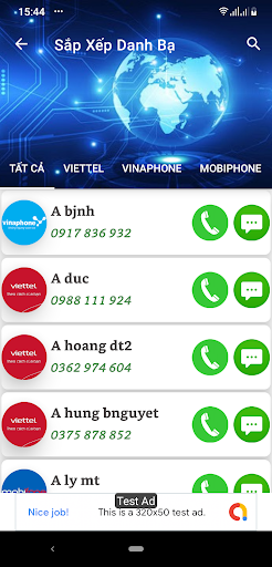 Phân Loại Danh Bạ Các Nhà Mạng Screen 2