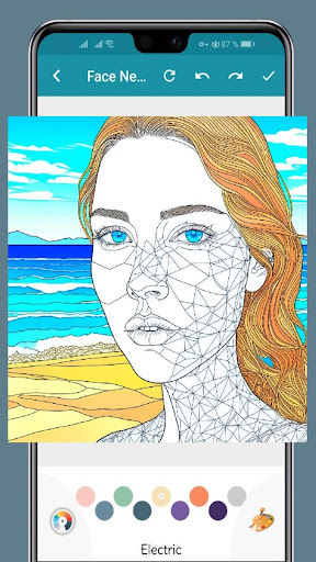 Android application ArtVisage: Face Neuro Coloring screenshort