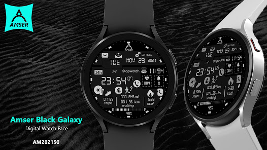 Amser Black Galaxy Watchface 1.0.0 APK + Mod (Unlimited money) إلى عن على ذكري المظهر