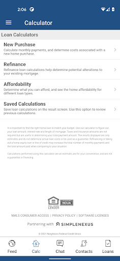 Neighbors FCU Mortgage Mobile Screen 2