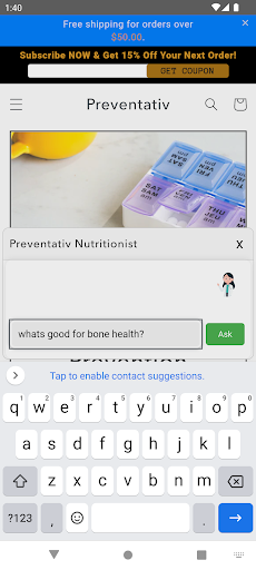 Preventativ Health Supplements Screen 2