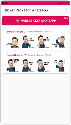 Android application Sunda Stiker Lucu WAStickerApp screenshort