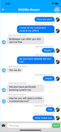 BizBeeper Screen 2