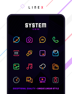 Screenshot del pacchetto icone LineX