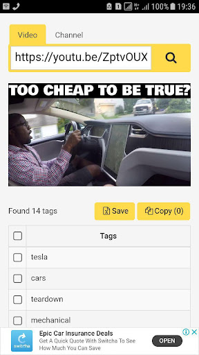 Get Tags of Video or Channel b Screen 2