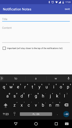 Android application Notification Notes screenshort
