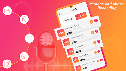 Android application Audio recording with voice mem screenshort
