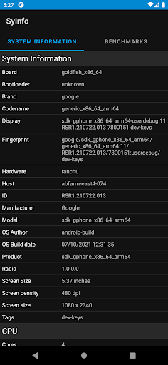 SyInfo Screen 2