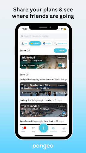 Pangea - Share Travel Plans Screen 2