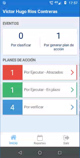 Android application SSMA Reportes screenshort