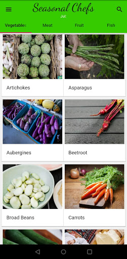 Android application Seasonal Chefs screenshort
