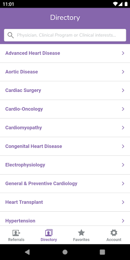 Android application Cedars-Sinai Refer screenshort