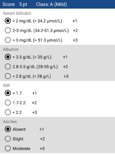 Child-Pugh Score Screen 2