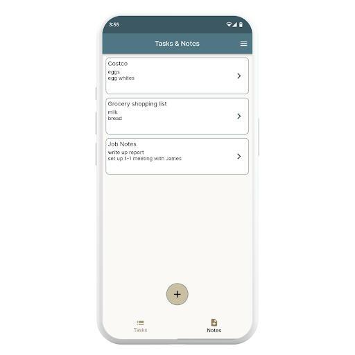 Tasks & Notes Screen 3