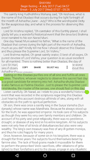 Ekadashi Reminder for ISKCON Screen 3