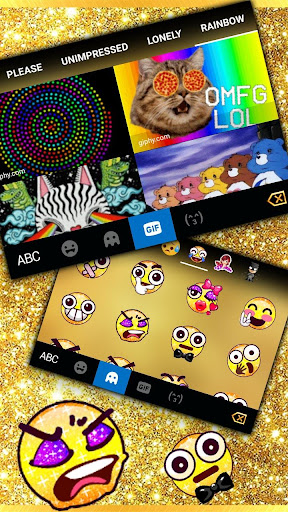 Glitter Golden Bow Theme Screenshot
