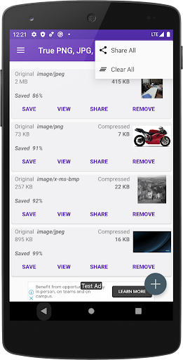 Android application True PNG, JPG, BMP, WEBP screenshort