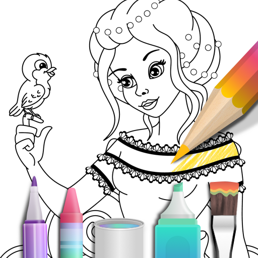 Princess coloring book  Icon