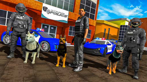 US Police Security Dog Crime Chase Police Dog 3D