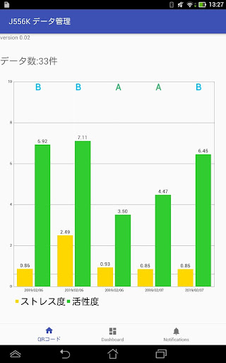 Android application J556Kデータ管理 screenshort