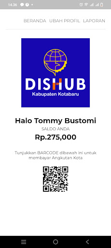 Android application Dishub Kabupaten Kotabaru screenshort