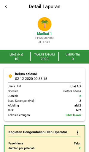 Admin Monitoring HPT Sawit PT Screen 3