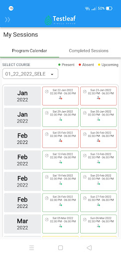Android application TestLeaf screenshort