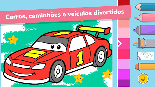 Colorindo Carros e Caminhões Captura de Tela do Jogo Android 1