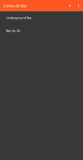 Android application Conta de Bar screenshort