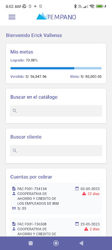 Tempano: App vendedores Screen 3