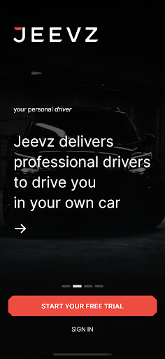 Jeevz - Personal Driver Screen 2