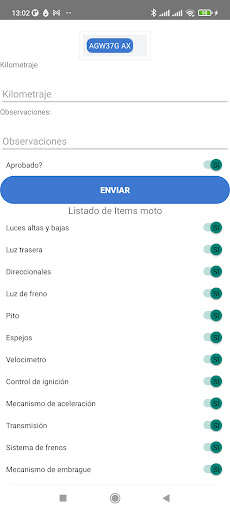 Android application Simplificar inspecciones screenshort