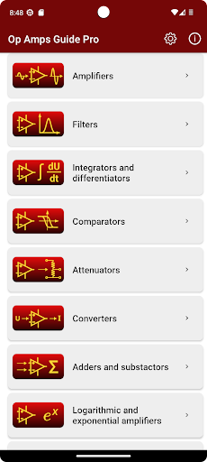 Android application Operational Amplifiers Pro screenshort