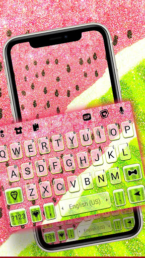 Android application Glitter Watermelon Keyboard Ba screenshort