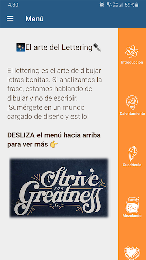 Android application Cómo hacer escritura lettering screenshort