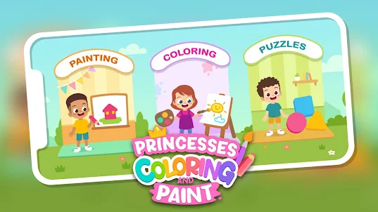 Princesses Coloring Paint Game