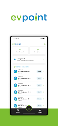 Android application evpoint screenshort