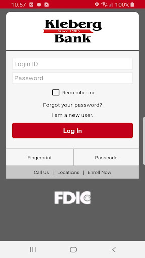 Android application Kleberg Bank Mobile screenshort