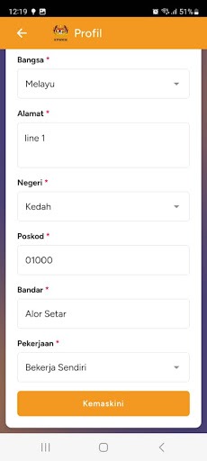 Aplikasi Mobil Talian Kasih Screen 3