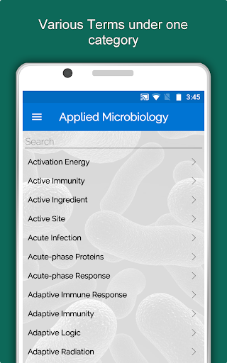 Screenshot of Microbiology Dictionary App