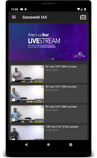 Saraswati IAS Video (Live and Screen 3