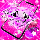 Pink diamonds live wallpaper icon