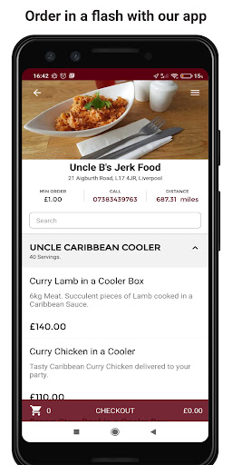 Android application Uncle B's Jerk Food screenshort