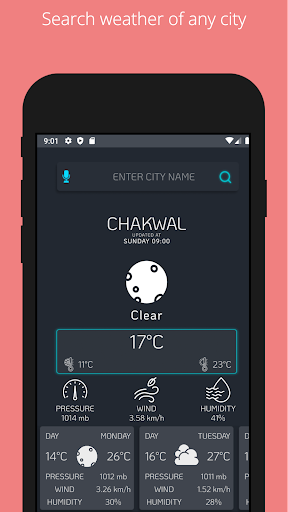 Android application Weather Forecast screenshort