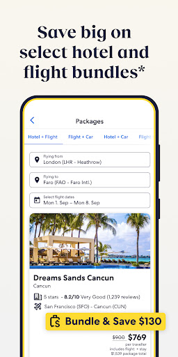 Screenshot of Expedia: Hotels, Flights, Cars