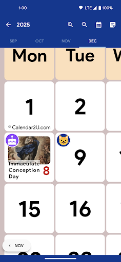 Colombia Calendar Screen 2
