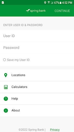 Android application Spring Bank NY Personal screenshort
